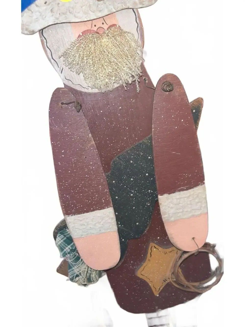 Handmade Rustic Santa Claus Holiday Wall Decor